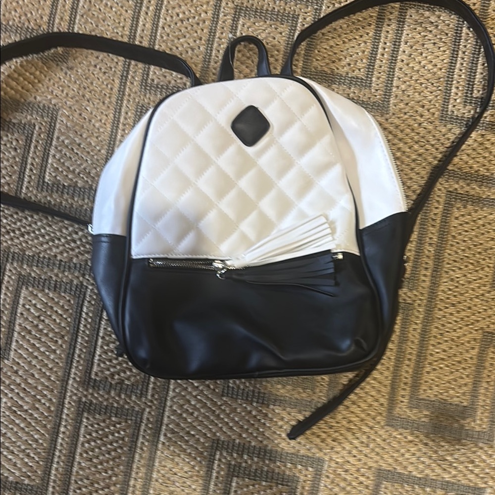 Chic Black and White Backpack